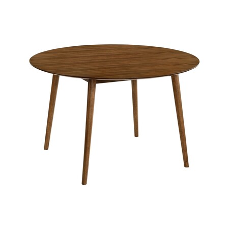 Armen Living Arcadia 48" Round Dining Table in Walnut Wood LCARDIWA48